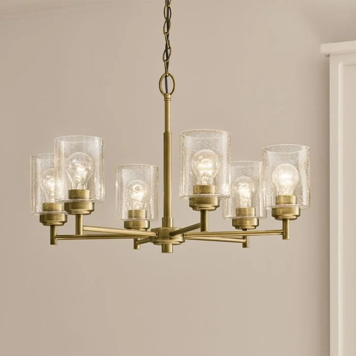 Kichler Winslow 3/5/6 lt Chandelier - Natural Brass