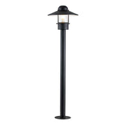 Klampenborg 1 Light Post Light - Black/Silver IP44 E27