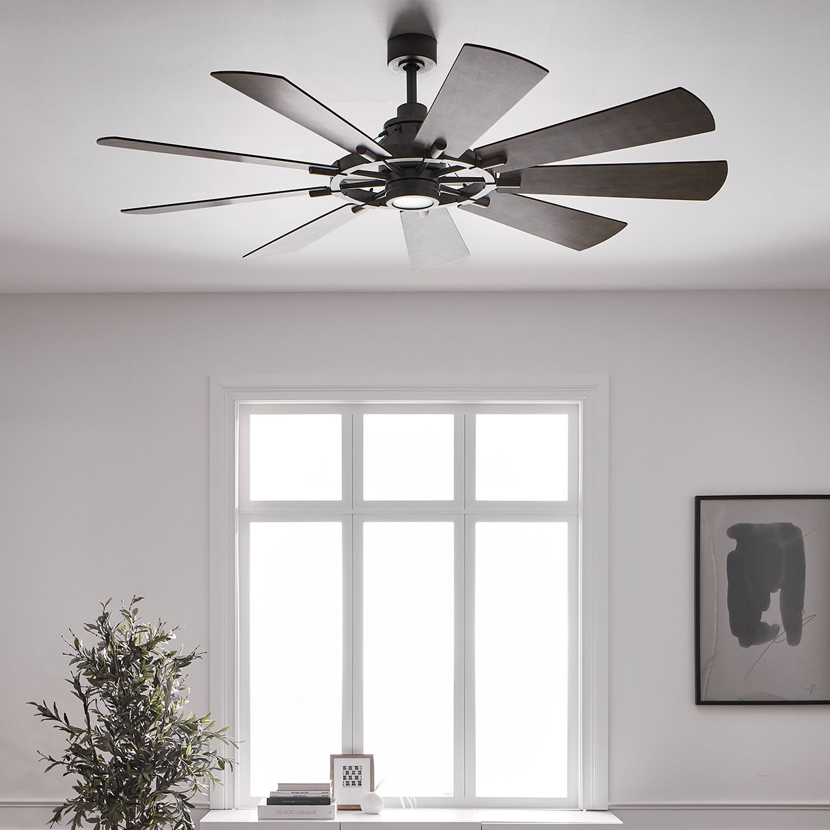 Gentry IP20 Fan - Weathered Zinc - Small and Large