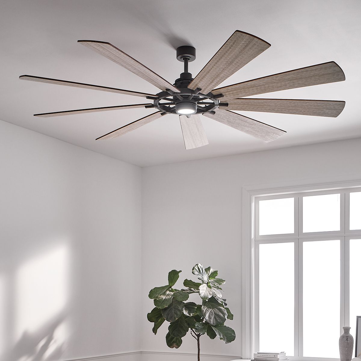 Gentry IP20 Fan - Weathered Zinc - Small and Large