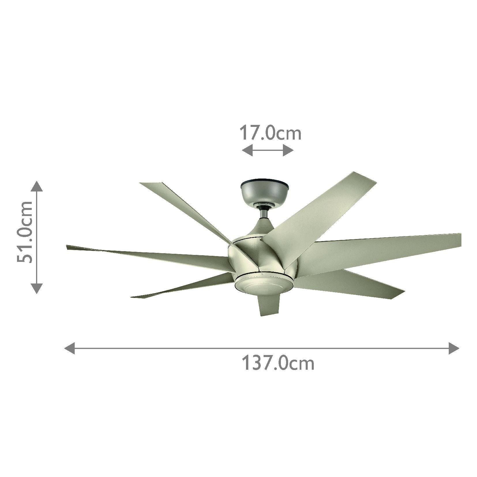 Lehr Fan IP44 - Antique Satin Silver - Small and Large