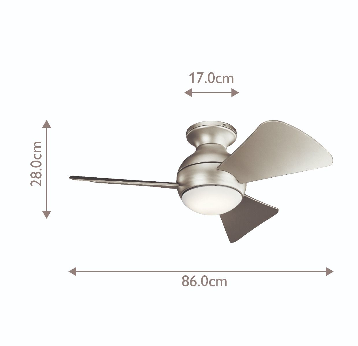 Sola - 34in / 86cm Fan - Brushed Nickel or Matte White