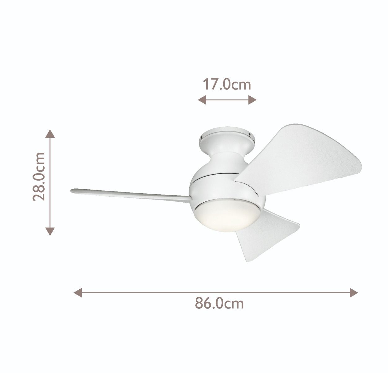 Sola - 34in / 86cm Fan - Brushed Nickel or Matte White