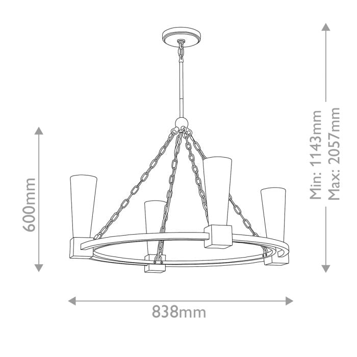Kristy 3/4/5 lt Chandelier - Distressed Gold