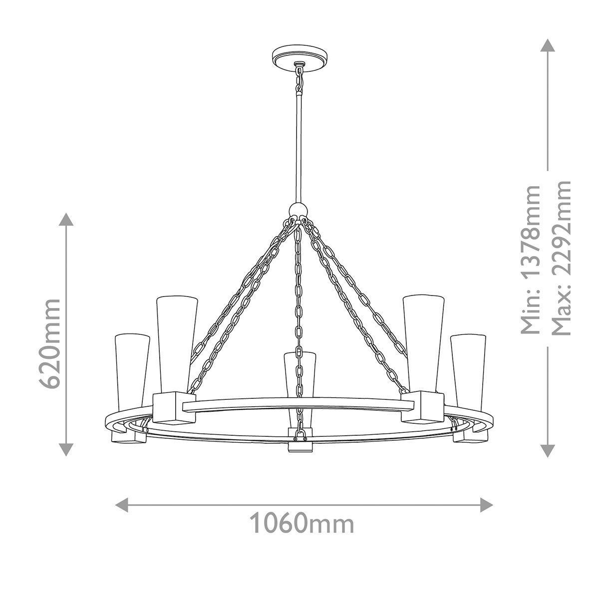 Kristy 3/4/5 lt Chandelier - Distressed Gold