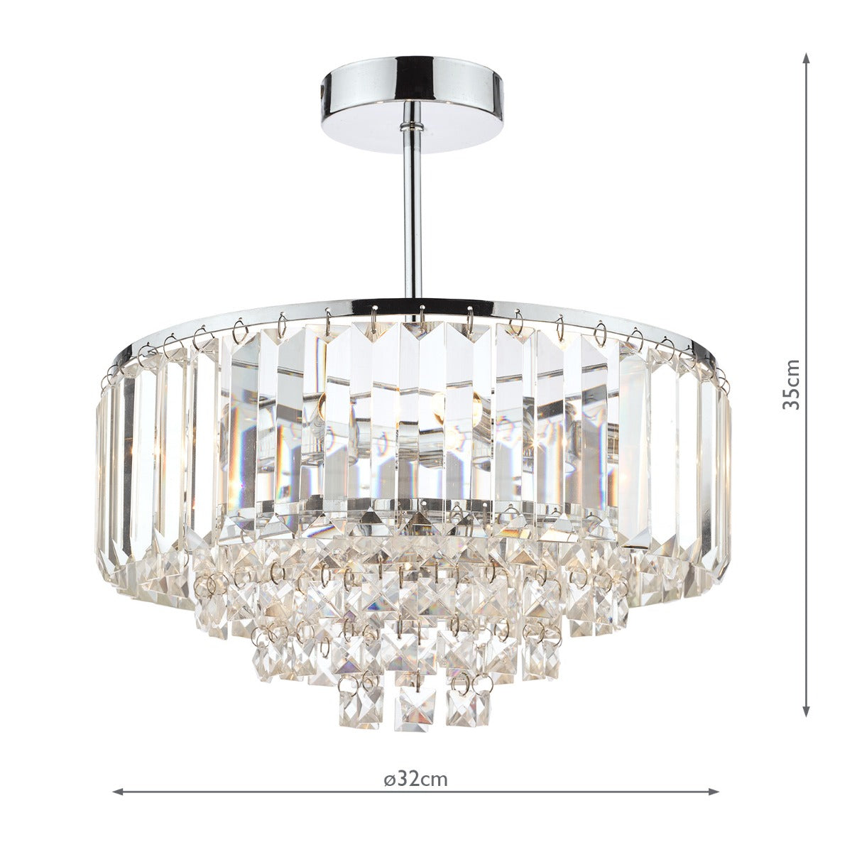 Vienna 3/5Lt Semi Flush In Various Finishes G9