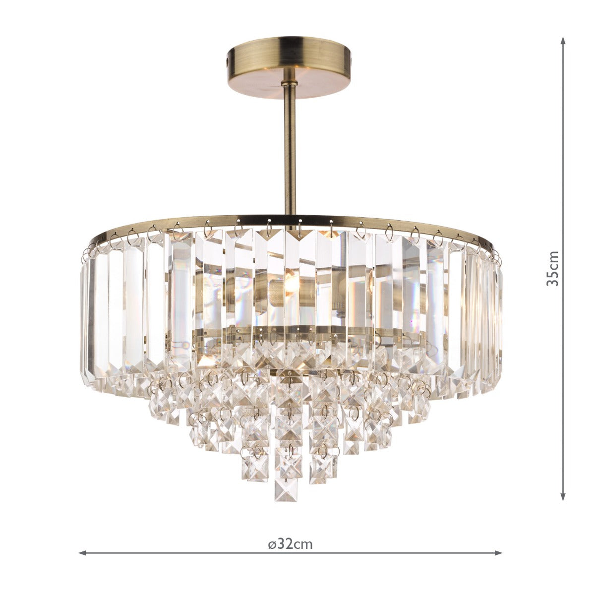 Vienna 3/5Lt Semi Flush In Various Finishes G9