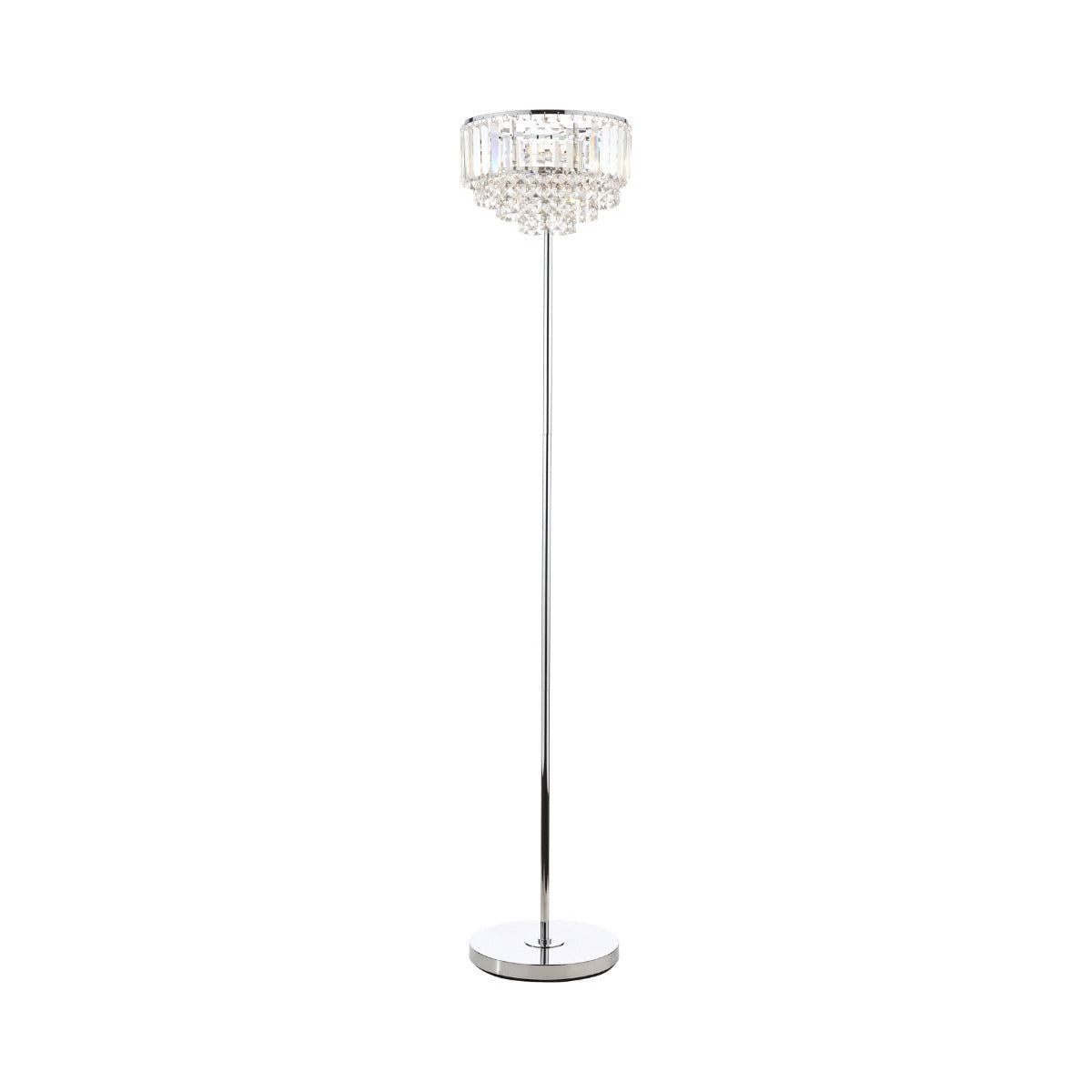 Vienna 3lt Floor Lamp Crystal & Polished Chrome G9