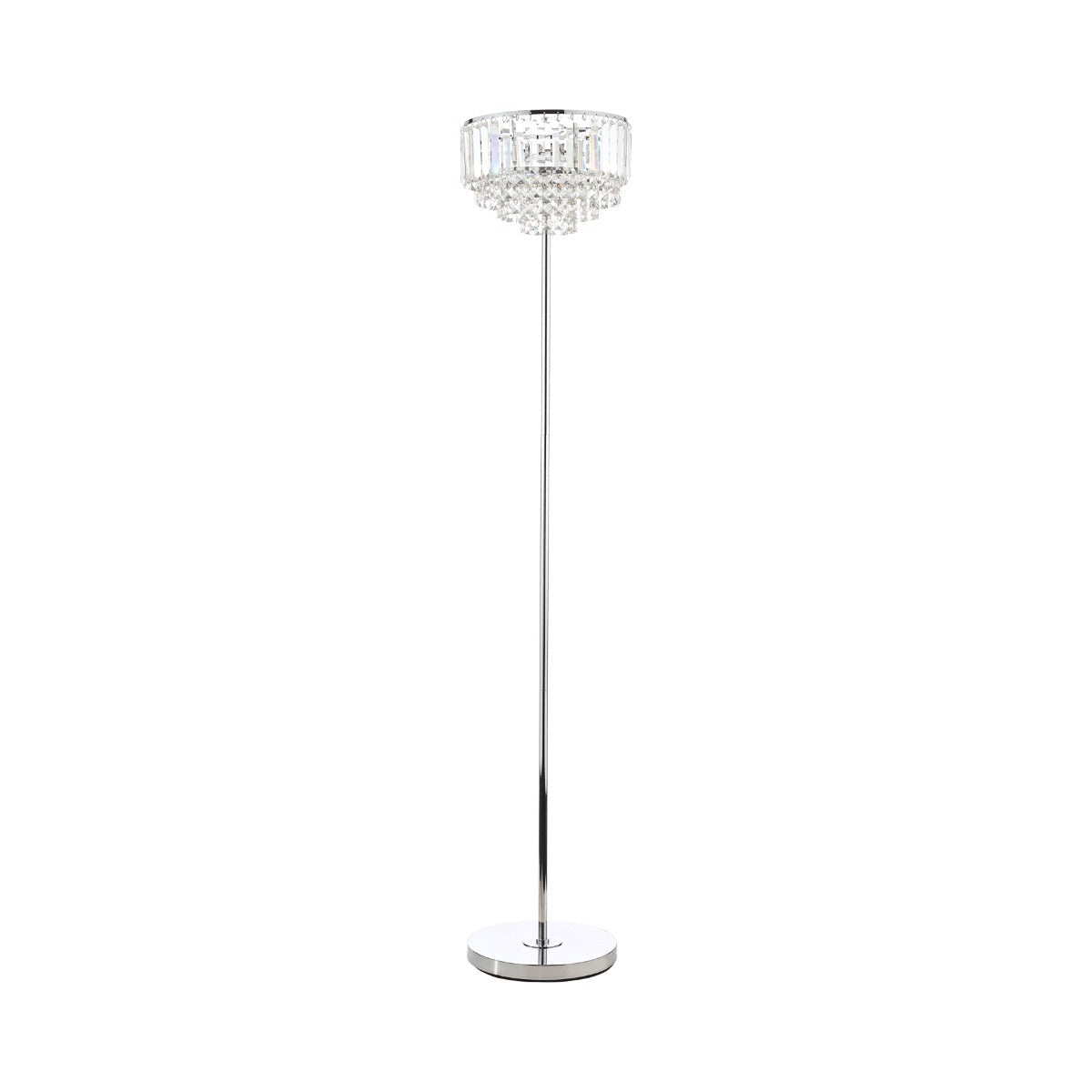 Vienna 3lt Floor Lamp Crystal & Polished Chrome G9