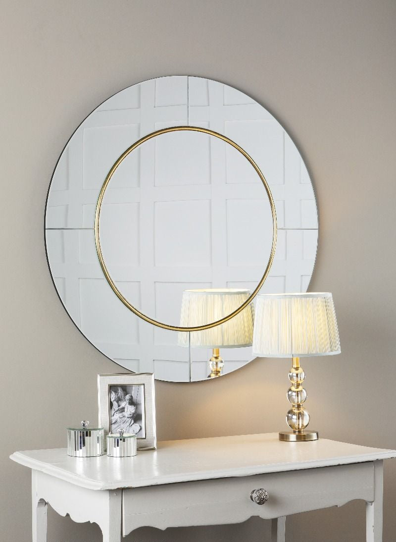 Maya Round Mirror - Mottled Gold