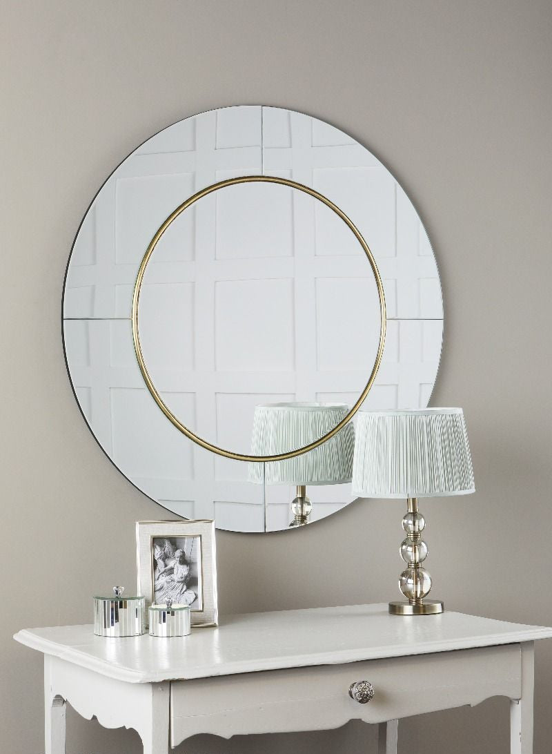 Maya Round Mirror - Mottled Gold