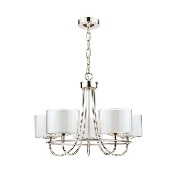 Southwell 3/5 Light Armed Pendant Antique Brass and Opal Glass