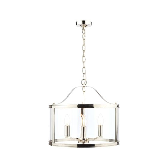 Harrington 3/5 Light Pendant Matt Black and Glass