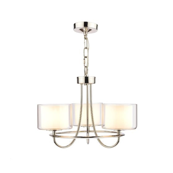 Southwell 3/5 Light Armed Pendant Antique Brass and Opal Glass