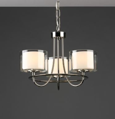 Southwell 3/5 Light Armed Pendant Antique Brass and Opal Glass