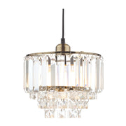Vienna Easy Fit Pendant Crystal & Antique Brass/Polished Chrome E27