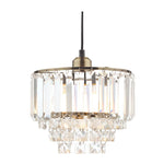 Vienna Easy Fit Pendant Crystal & Antique Brass/Polished Chrome E27