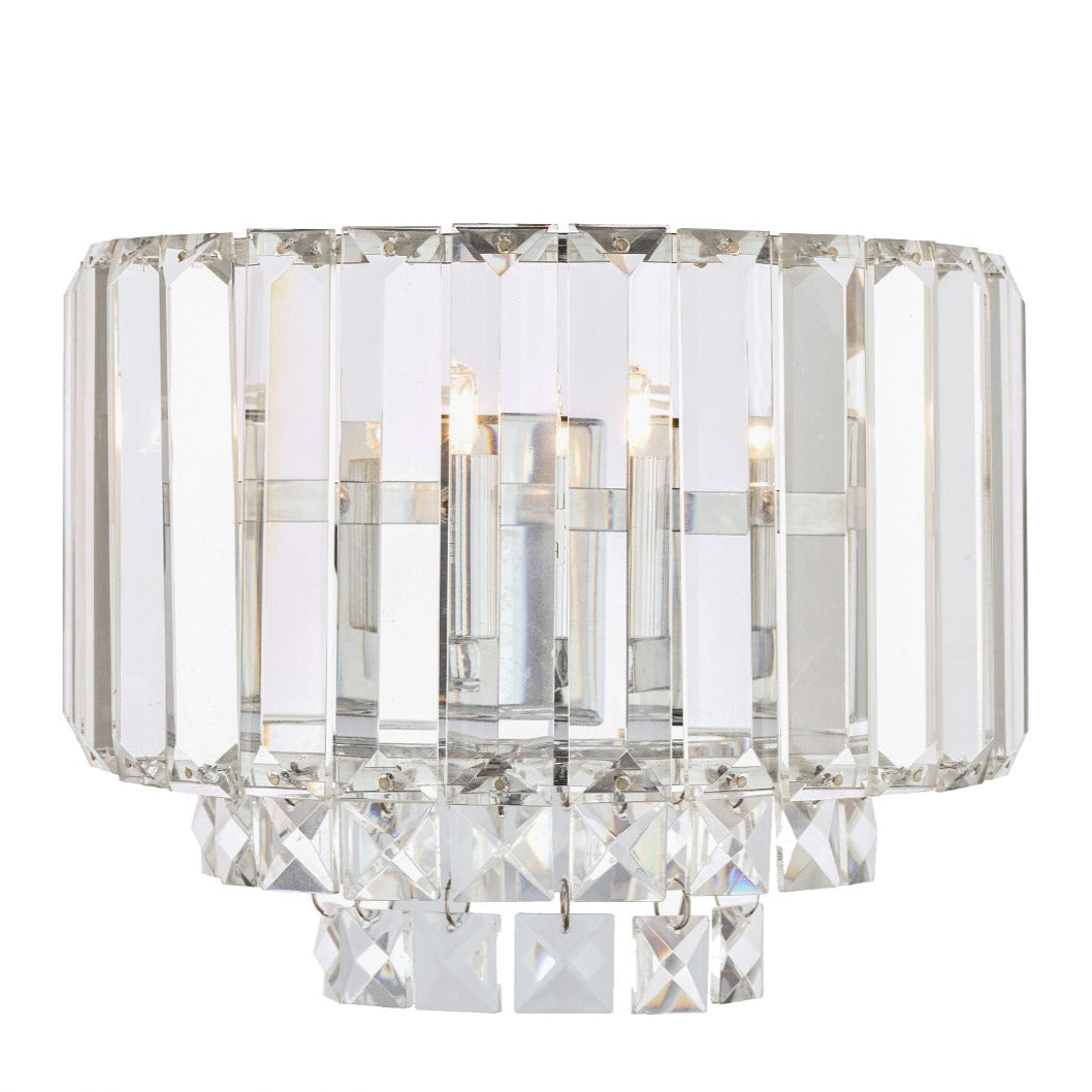 Vienna Wall Light Antique Brass/Polished Chrome Crystal G9
