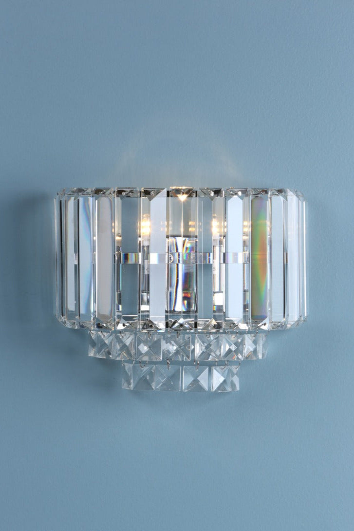 Vienna Wall Light Antique Brass/Polished Chrome Crystal G9