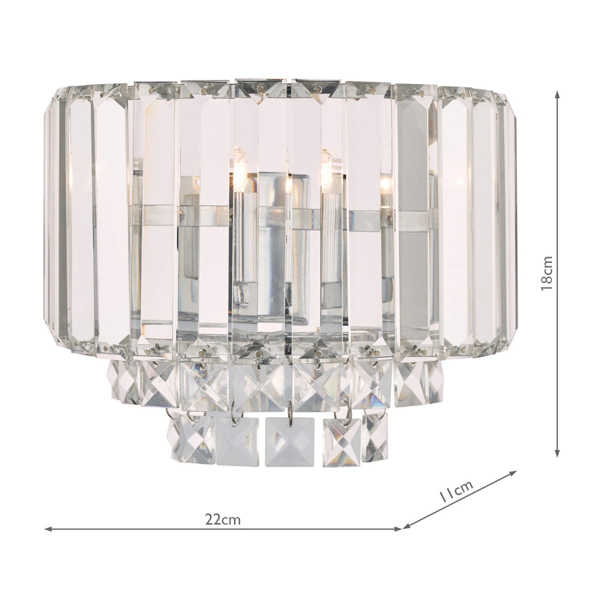 Vienna Wall Light Antique Brass/Polished Chrome Crystal G9