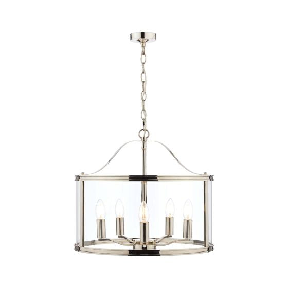 Harrington 3/5 Light Pendant Matt Black and Glass