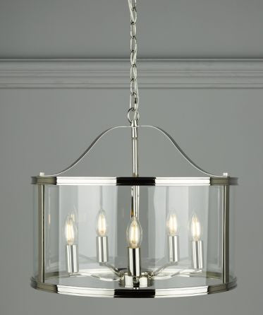 Harrington 3/5 Light Pendant Matt Black and Glass