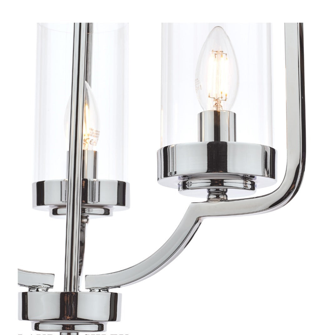 Joseph 3/5Lt Chandelier Antique Brass/Polished Chrome Glass E14