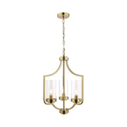 Joseph 3/5Lt Chandelier Antique Brass/Polished Chrome Glass E14