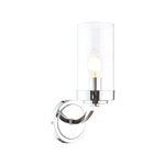 Joseph Wall Light Polished Chrome/Antique Brass Glass E14