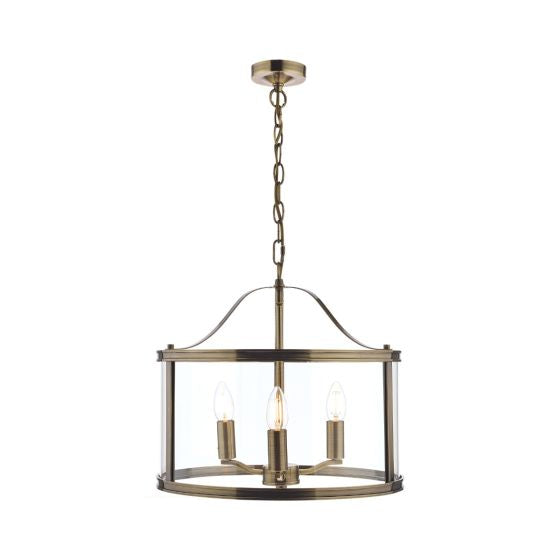Harrington 3/5 Light Pendant Matt Black and Glass