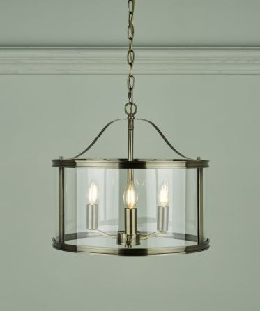 Harrington 3/5 Light Pendant Matt Black and Glass