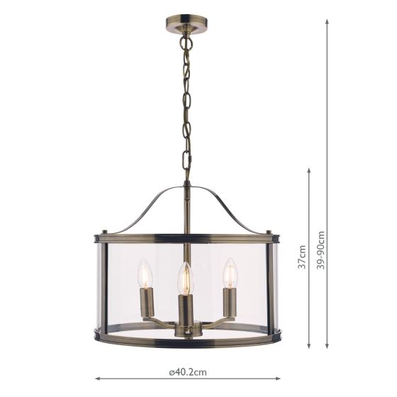 Harrington 3/5 Light Pendant Matt Black and Glass