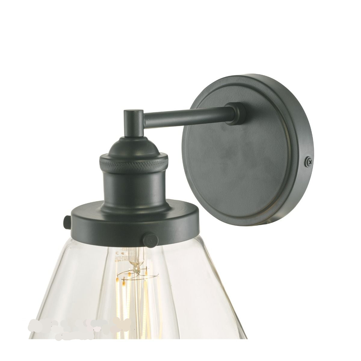 Isaac IP44 Outdoor Wall Light Charcoal Glass