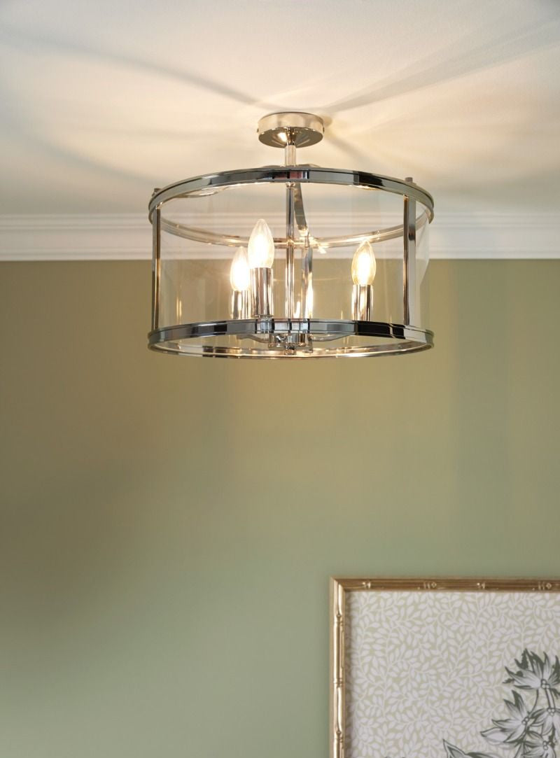 Harrington 3/5 Light Pendant Matt Black and Glass