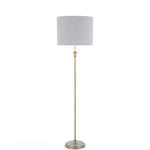 Highgrove Floor Lamp Matt Antique Brass/Polished Chrome With Shade E27