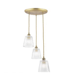 Callaghan 3 Light Pendant Antique Brass and Glass E14
