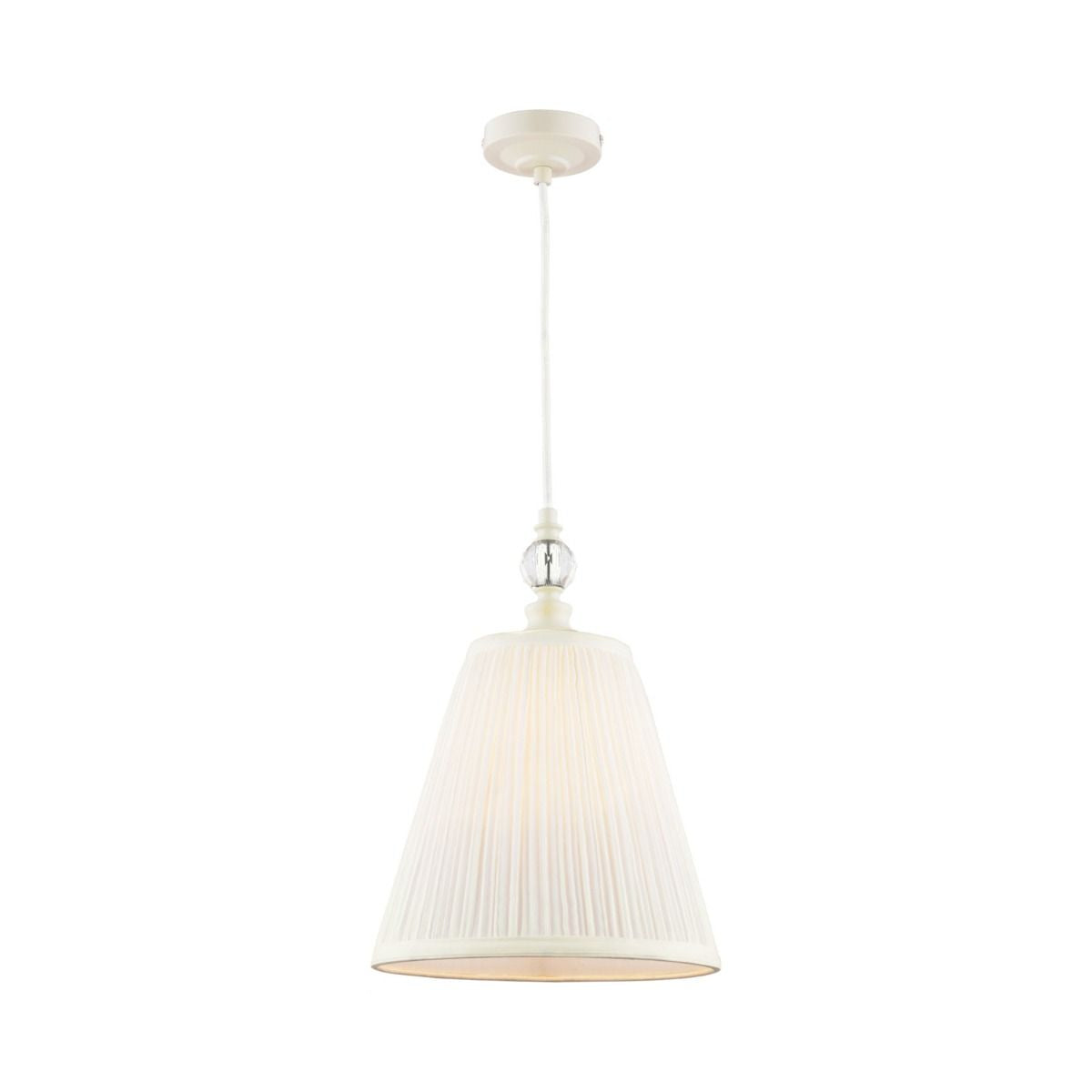 Ellis Pendant Satin Cream and Crystal With Shade