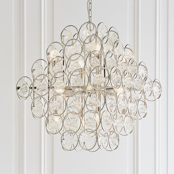 Large tiered pendant with crystal glass details - Cusack Lighting