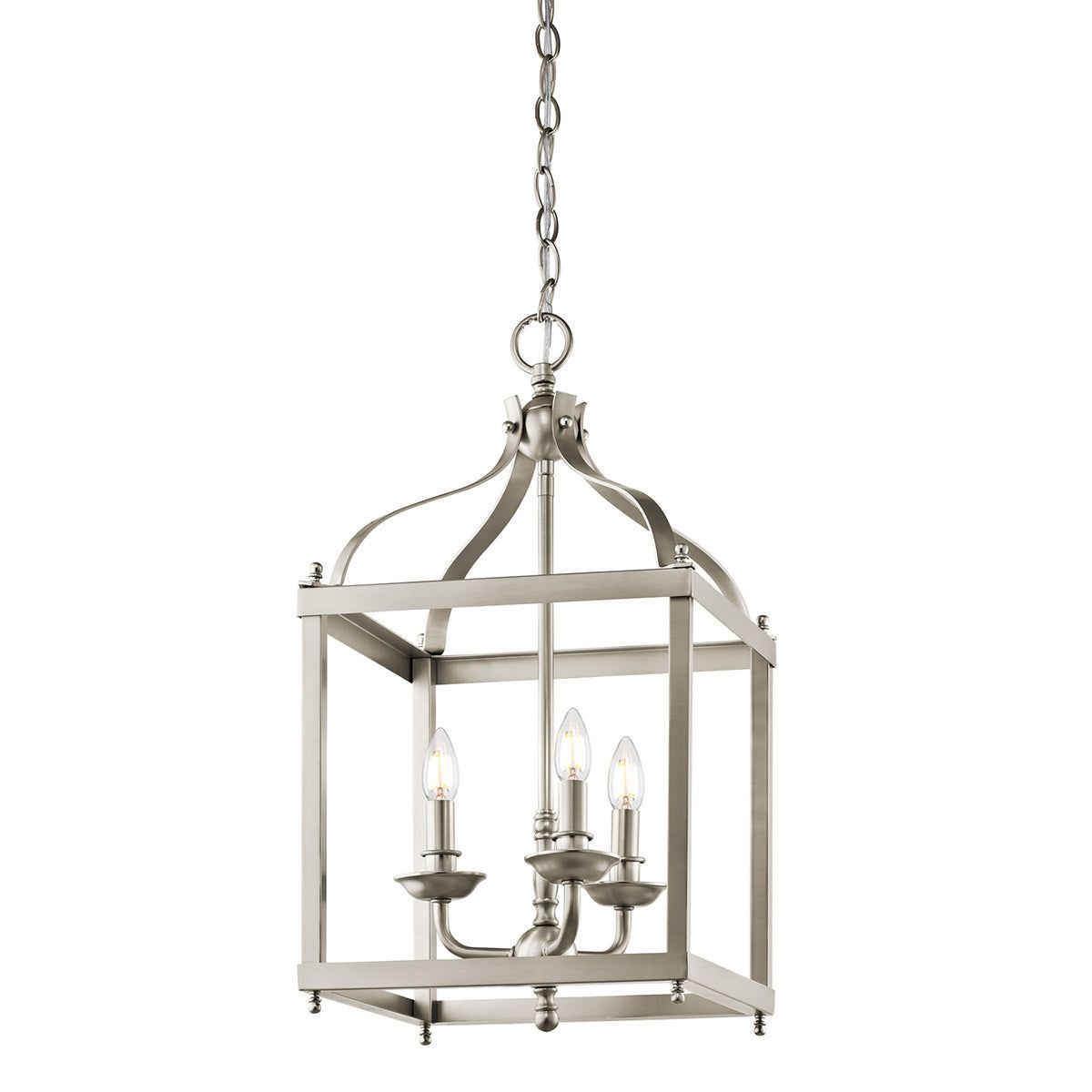 Larkin 3L Lantern Ceiling Light - Brushed Nickel Finish