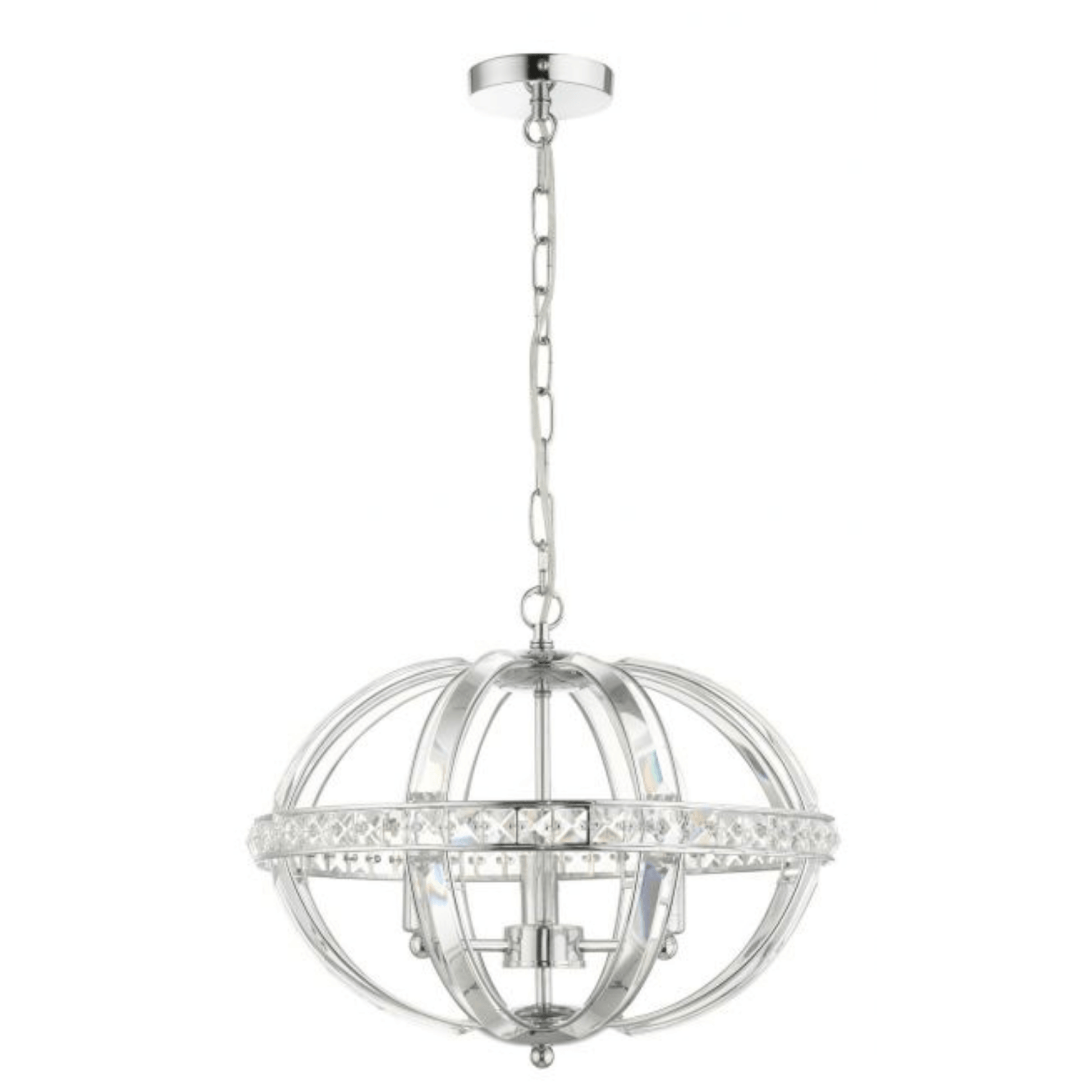 Laura 3 Light Oval Pendant Polished Chrome - Cusack Lighting