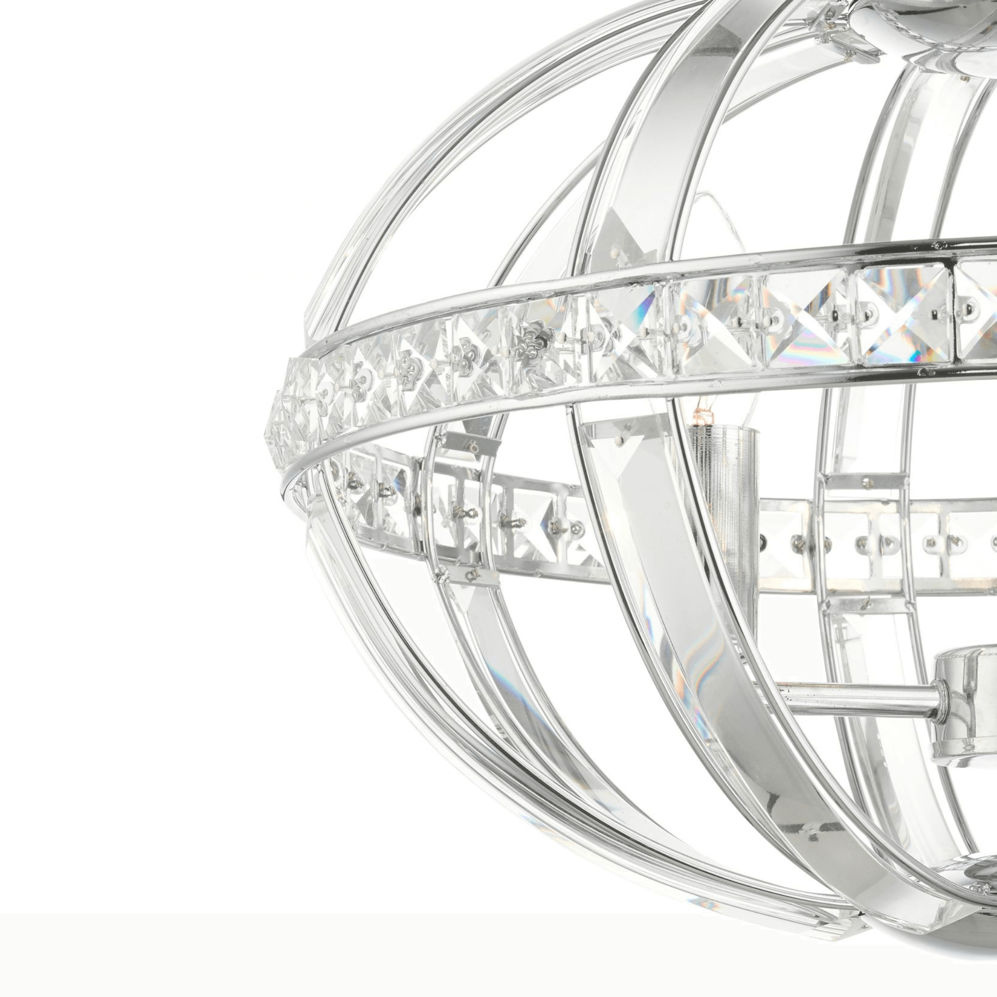 Laura 3 Light Oval Pendant Polished Chrome - Cusack Lighting