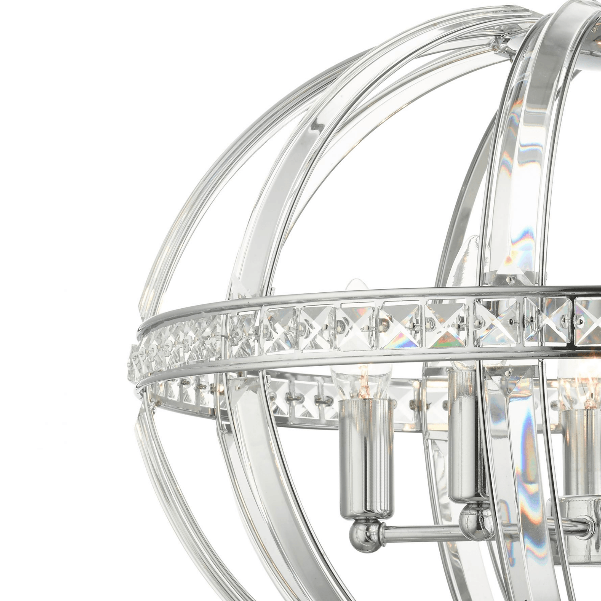 Laura 5 Light Oval Pendant Polished Chrome - Cusack Lighting