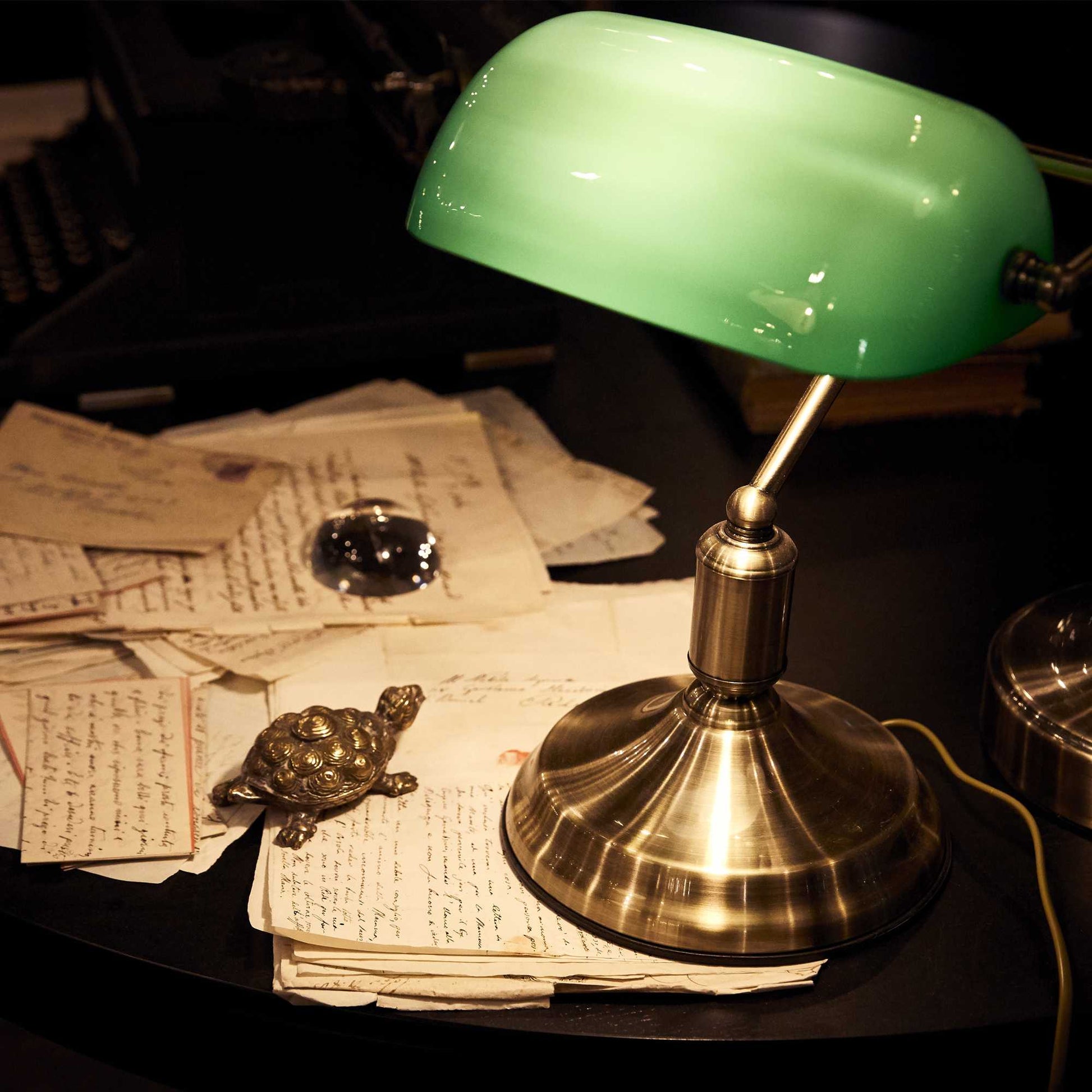Lawyer Table Lamp - Burnish/Chrome/Brass Finish - Cusack Lighting