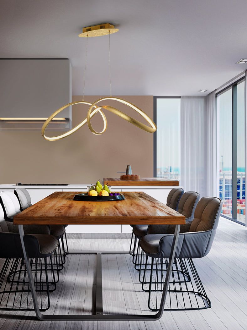 Lia Small LED Linear Pendant - Gold