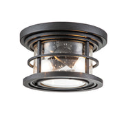 Lighthouse 2Lt Flush Mount – Textured Black Finish