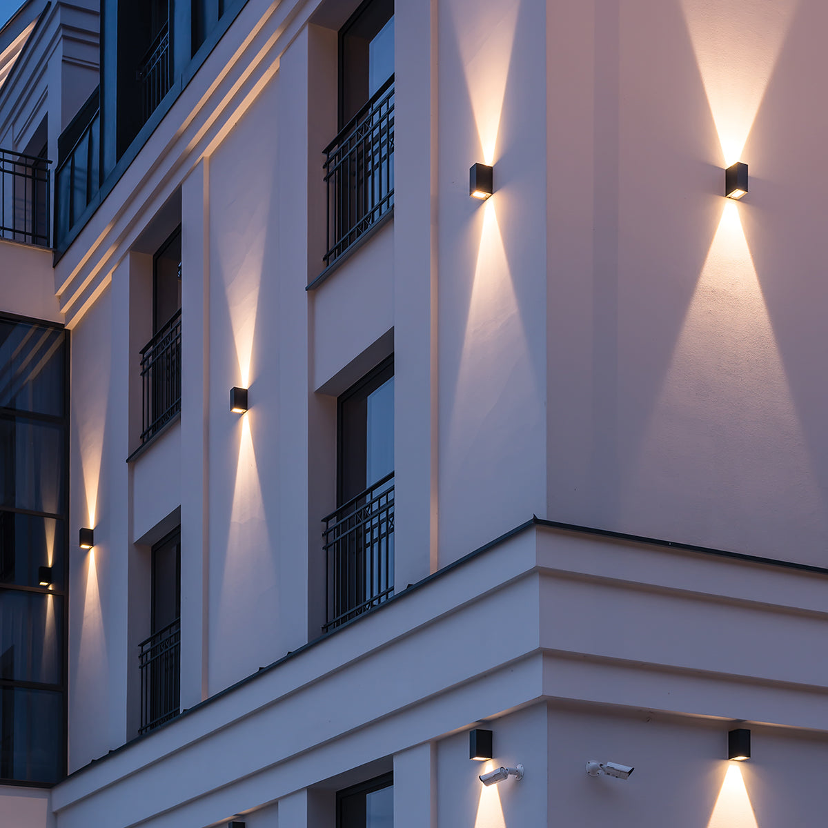 Lillehammer 2 Light Up/Down Wall Light - Aluminium/Graphite/White Finish - Cusack Lighting