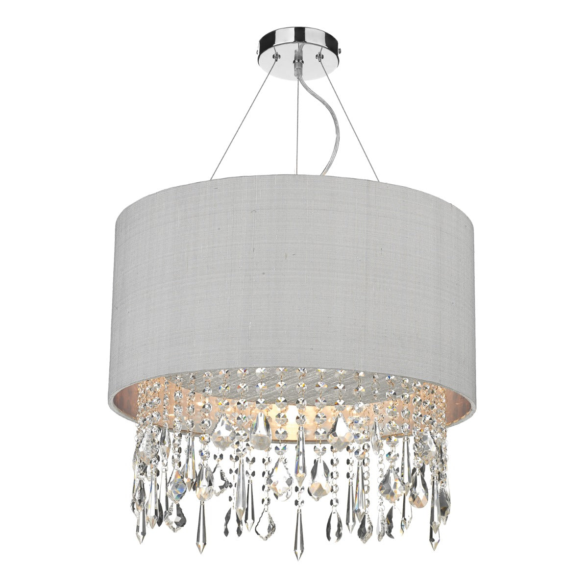 Lizard Pendant With Bespoke Shade And Crystal Droppers E27