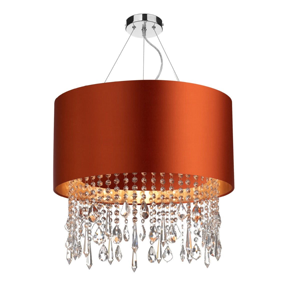 Lizard Pendant With Bespoke Shade And Crystal Droppers E27