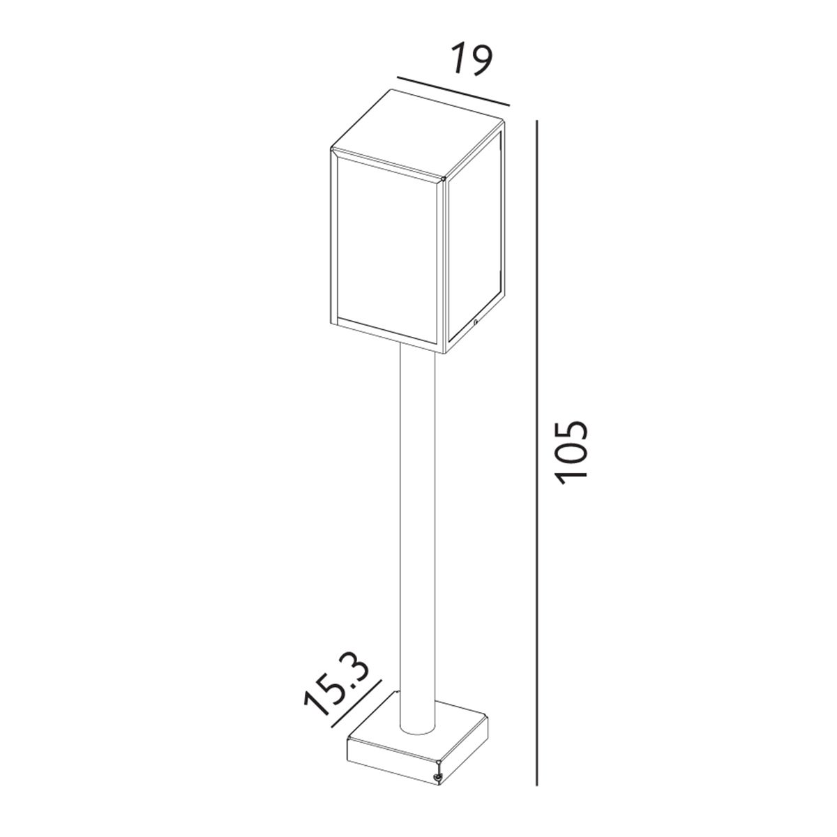 Lofoten 1 Light Pillar - Black IP44 E27