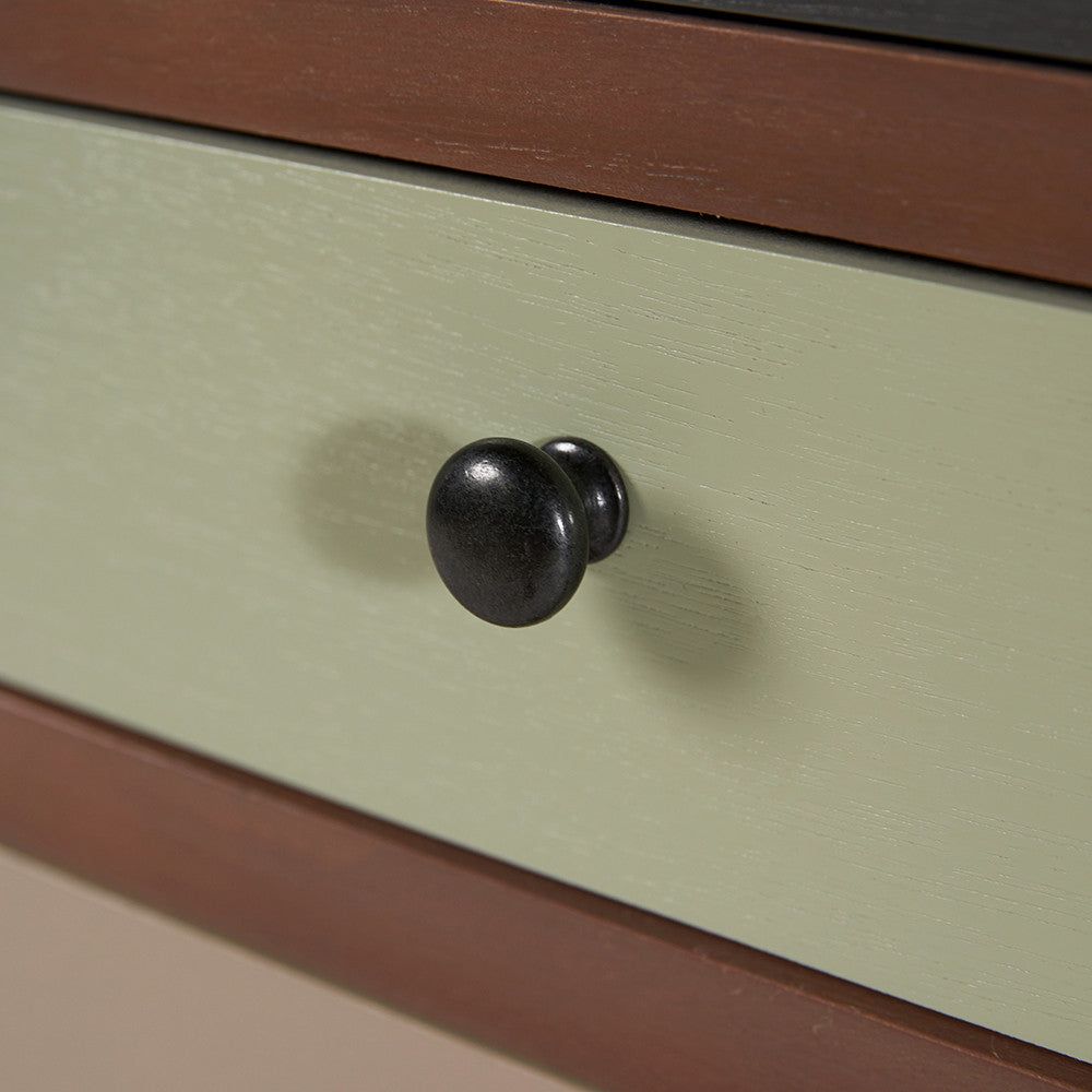 Loft Pine Wood 6 Drawer Unit - Sage Multi Coloured Finish